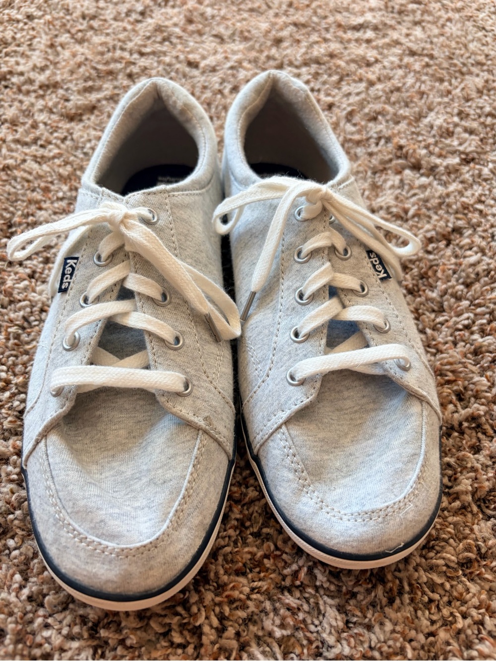 Keds Light Gray Canvas Lace-Up Sneakers for Women